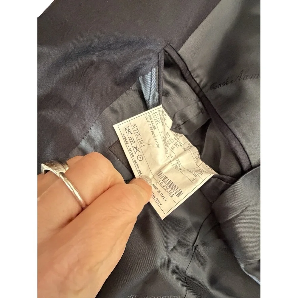 Franck Namani Ultimum 150's Private Collection Navy Blazer Suit Jacket 50 US 40